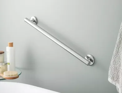 Grab bars installed in modern bathroom for safe bathing in Bluffton, SC